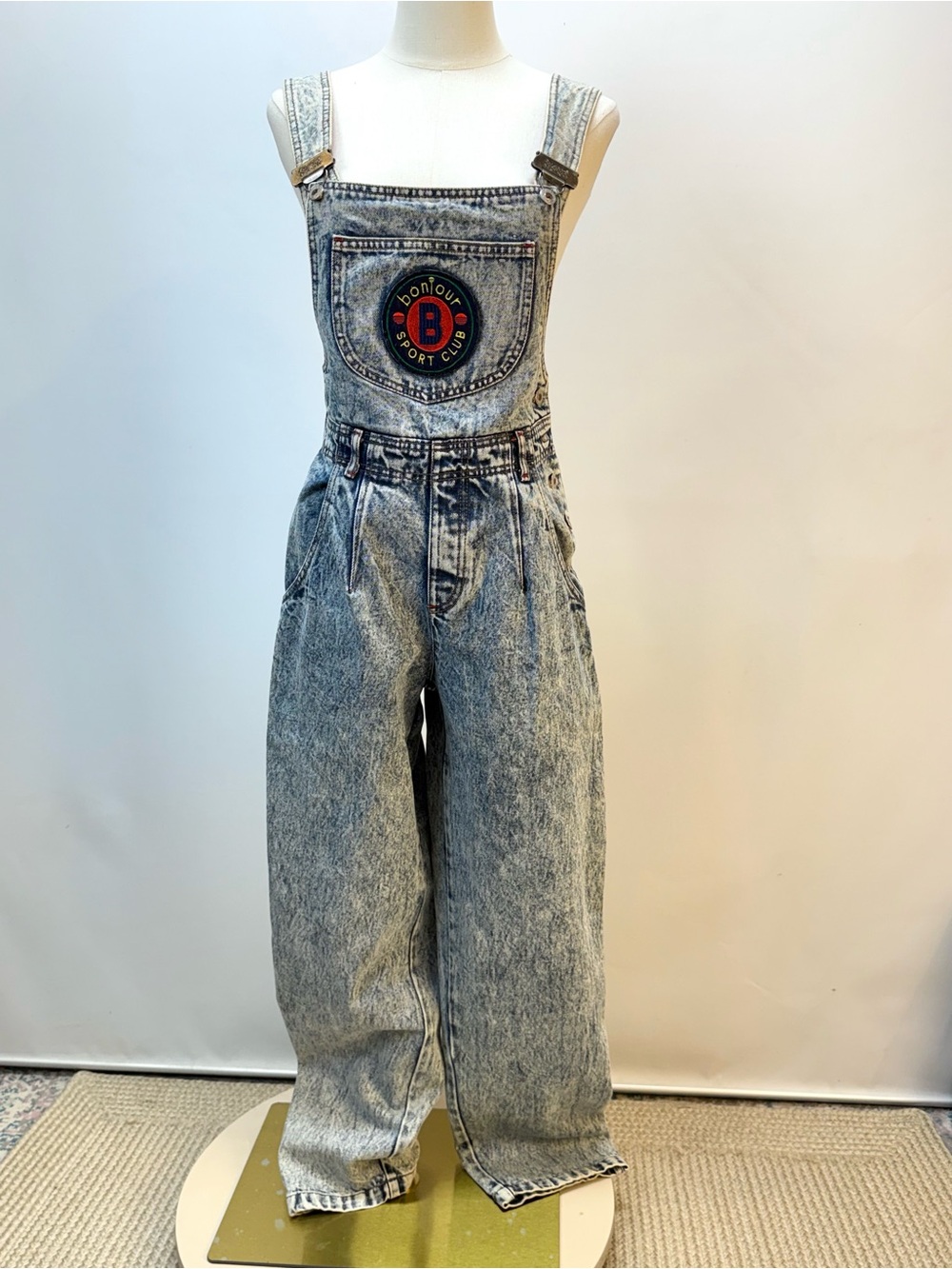 BONJOUR Vintage Women's Acid-Wash Denim Overalls size M